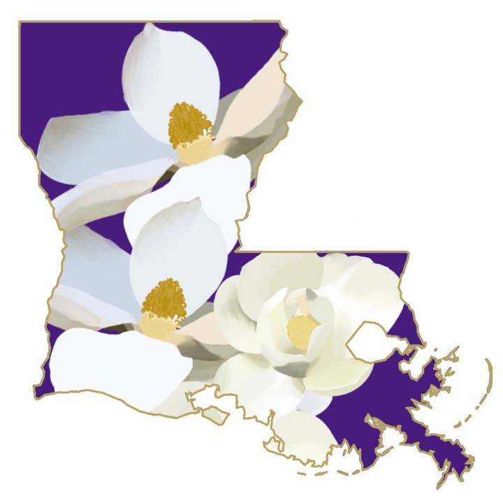 Louisiana Magnolia Vinyl Sticker for wholesale by Handmade By Myles