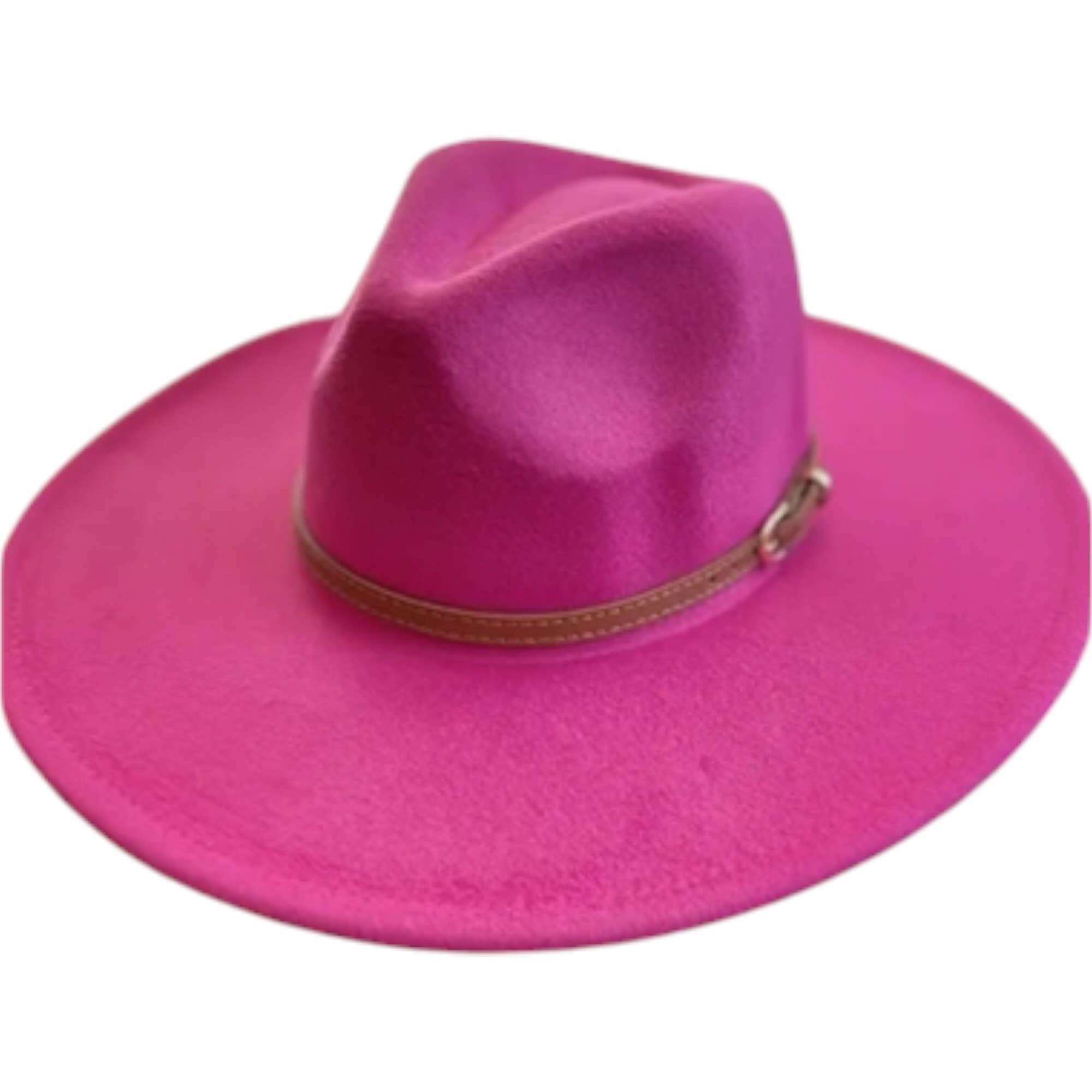 Portia Hat – wholesale Fedora - Unisex – Classic Wide Brim Felt Fedora with Leather Buckle Band1