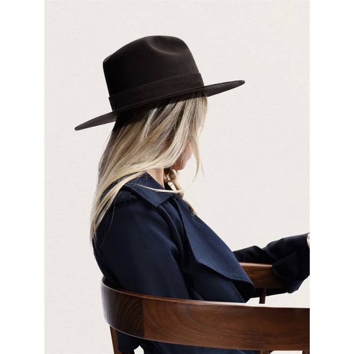Americo Hat Company - Vente Chapeau en feutre – unisexe - Fedora à bord plat en laine « Domenico »1