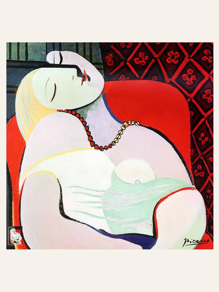 Square 90 - Picasso - The dream, Marie-Thérèse for wholesale by Brochier Soieries