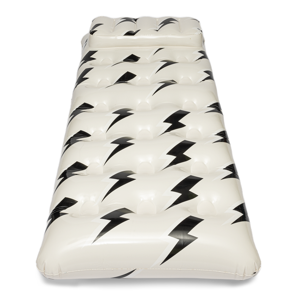 Black Natural Lightning Bolt Lounger Pool Float for wholesale on Faire1