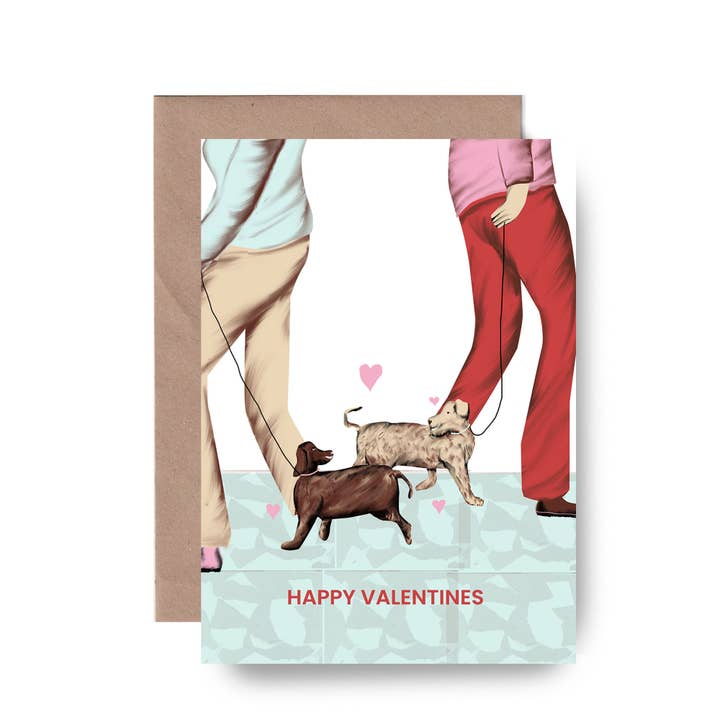 Carte de vœux de la Saint-Valentin pour chiens pour la vente par Tomekah George