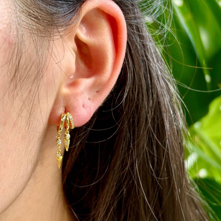 18ct Gold Plated Vermeil Triple Hoop Dangle Earrings for wholesale by Ocean Ripples