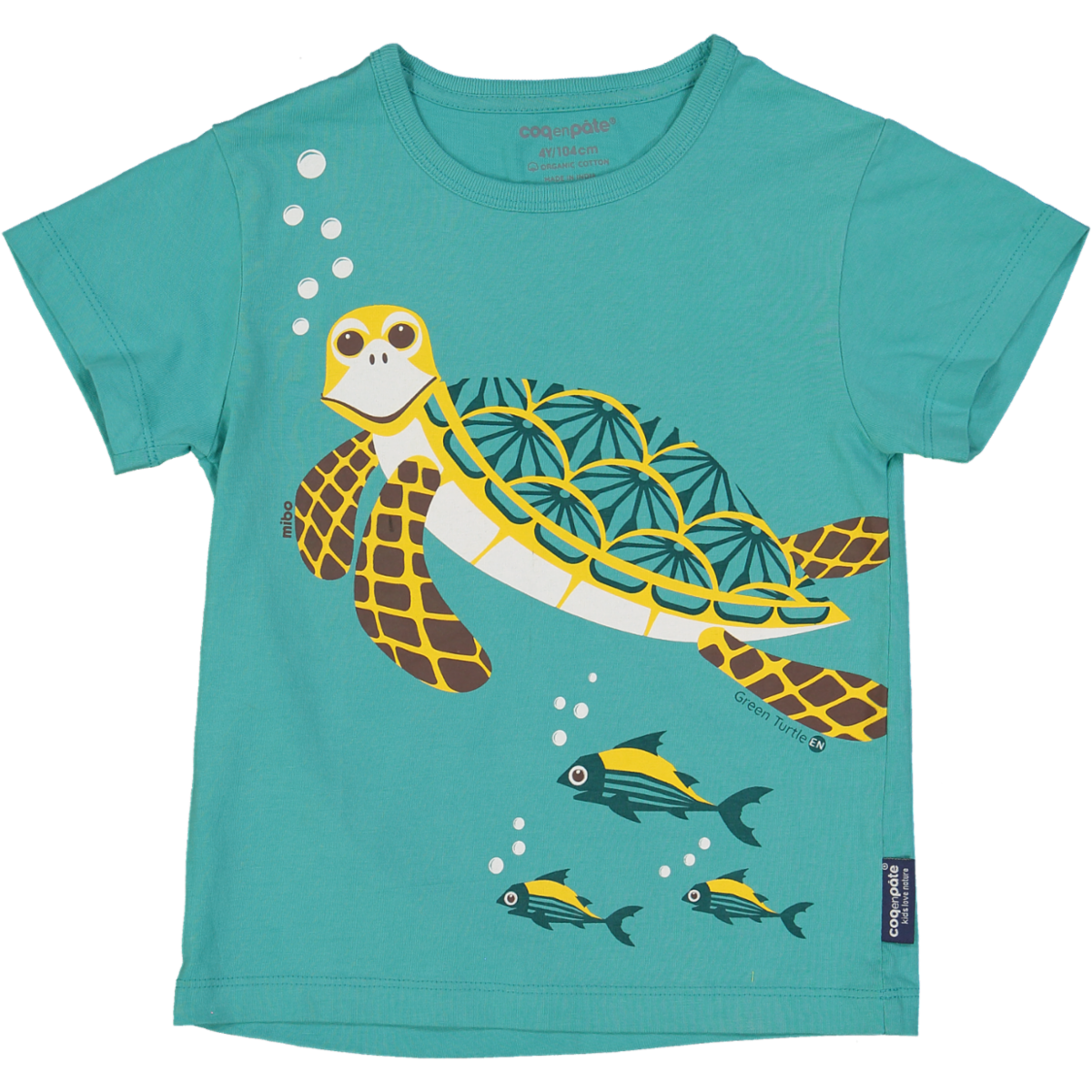 Coq En Pate - Wholesale Screen Printed T-Shirt - Kids - Children's organic cotton T-shirt - Green turtle0