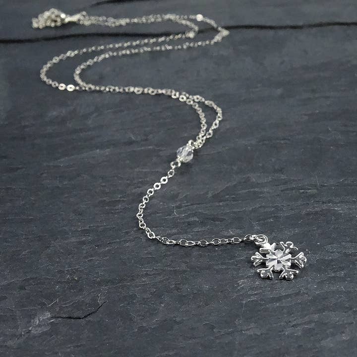 Colar Lariat de floco de neve em prata esterlina por atacado de Designed by Stacey Jewelry