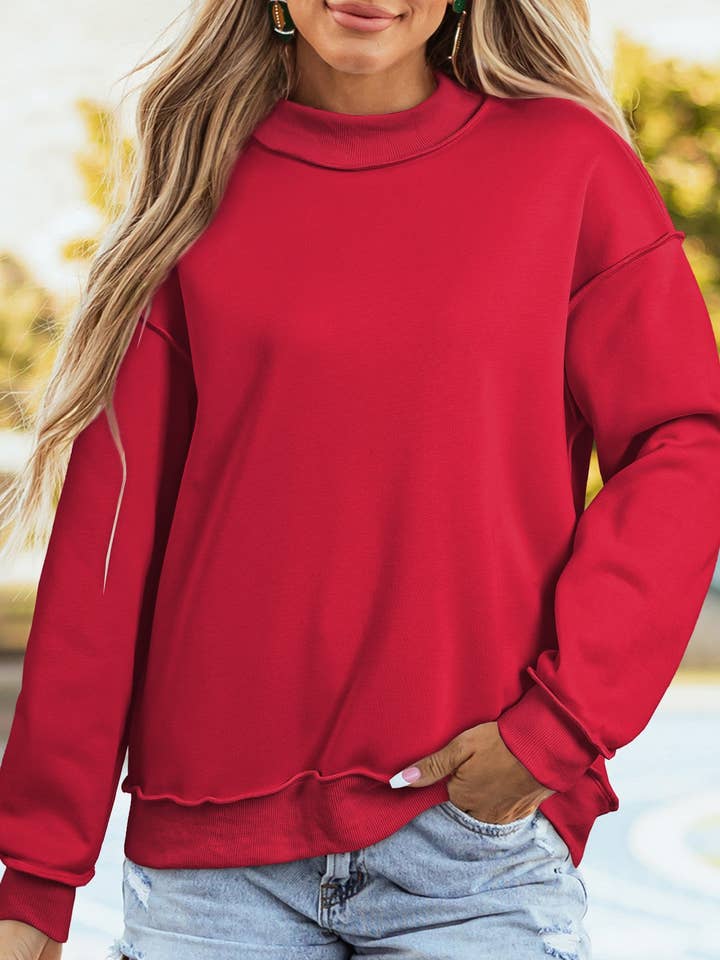 Red Oversize Sweatshirt FB for wholesale by Thomas & Co Wholesale