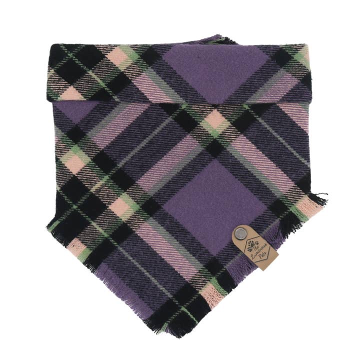 The Luminous Pets - Wholesale Pet Bandana - Dog - Purple Plaid Bandana | Cat & Dog Bandana |Adjustable Snap On