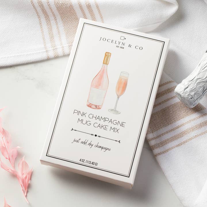 Torta con tazza di champagne rosa per la vendita all'ingrosso da parte di Jocelyn & Co