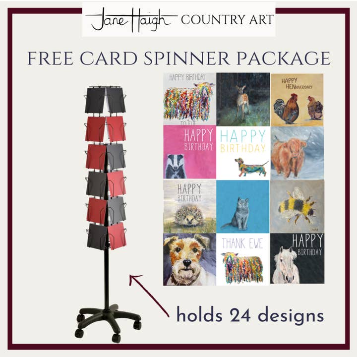 Jane Haigh Country Art - Wholesale Everyday Greeting Card - Card spinner deal0