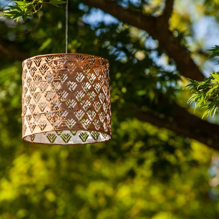 Allsop Home & Garden - Wholesale Outdoor/Lawn Light - Stella Chevron Drum 7" Solar Lantern - Copper4