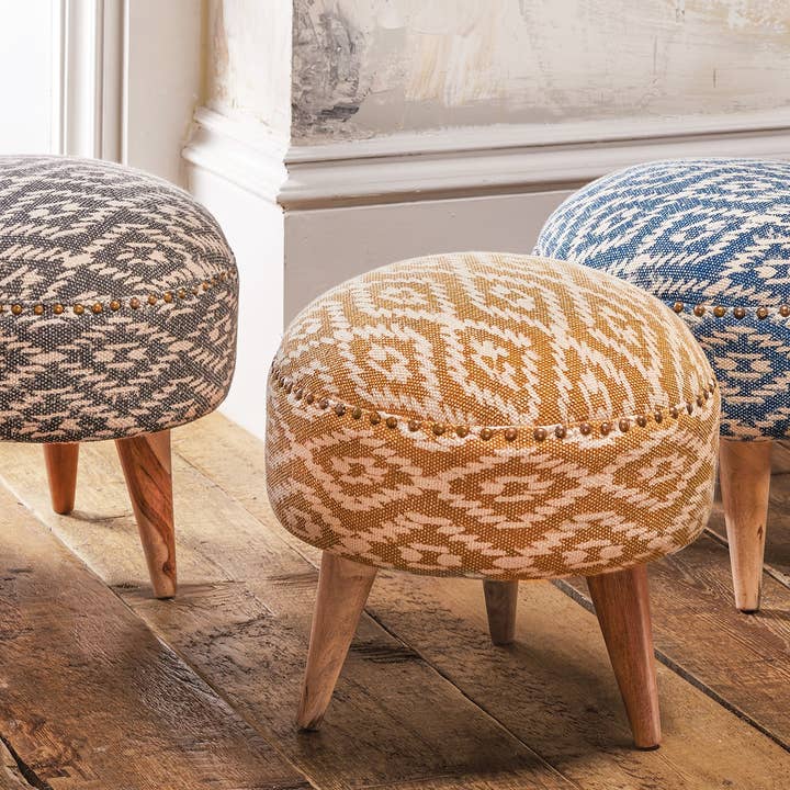 Namaste - Wholesale Stool - Mandir Upholstered Indian Footstool0