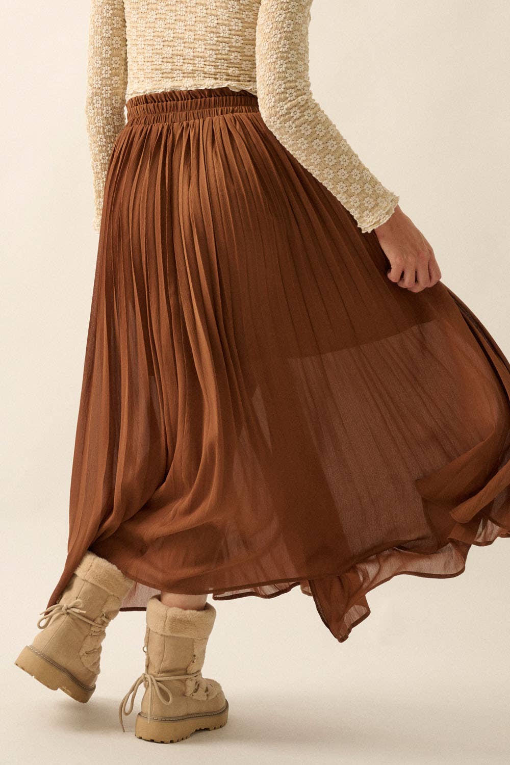 Promesa USA – wholesale Skirt – Women’s – Solid Pleated Chiffon Maxi Skirt5