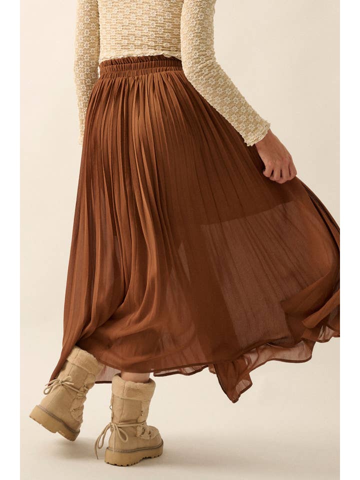 Promesa USA – wholesale Skirt – Women’s – Solid Pleated Chiffon Maxi Skirt5