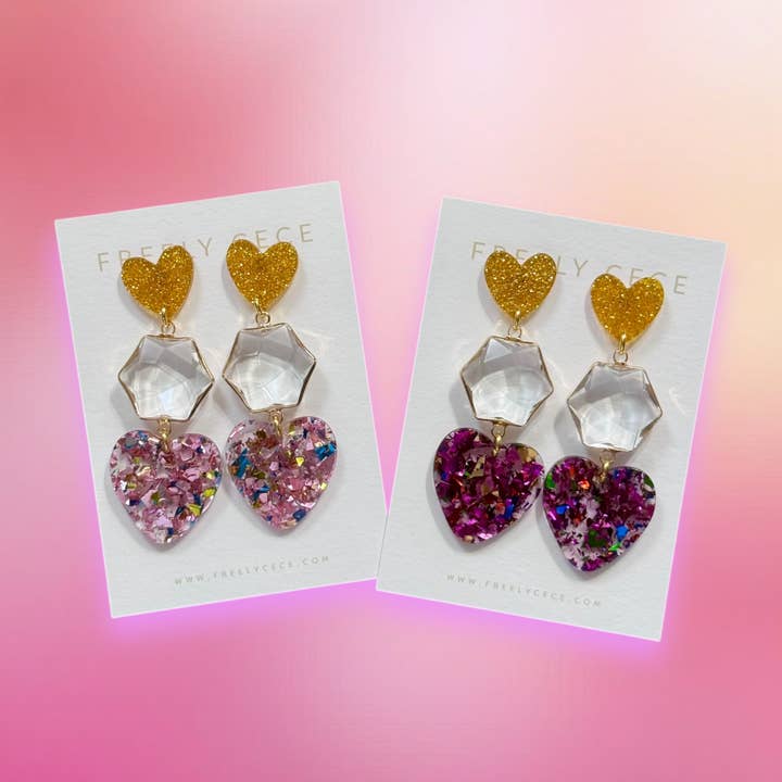 Confetti Heart Earrings for wholesale by Freely Cece LLC