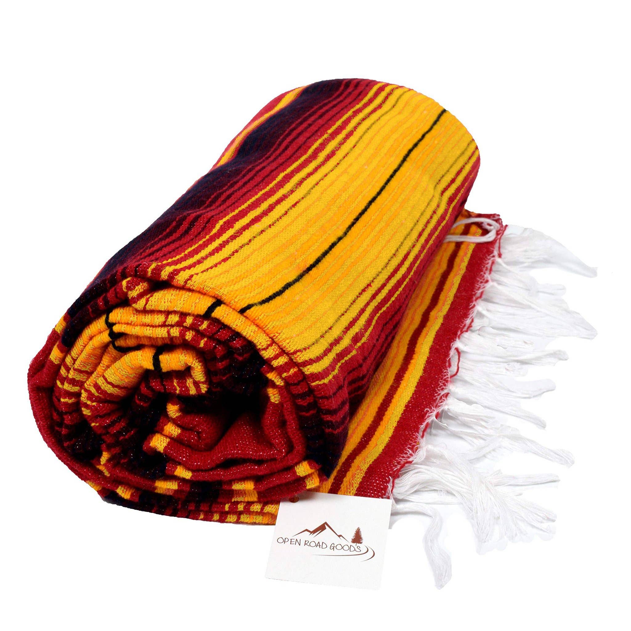 West Path - Wholesale Throw Blanket - Fire Serape Red Mexican Blanket1