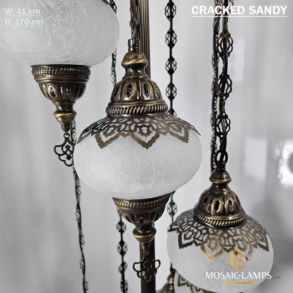 Mosaic Lamps – Engroshandel Gulvlampe – 7 Cracked Clear Globe tyrkiske gulvlamper, Stue Bedsi19