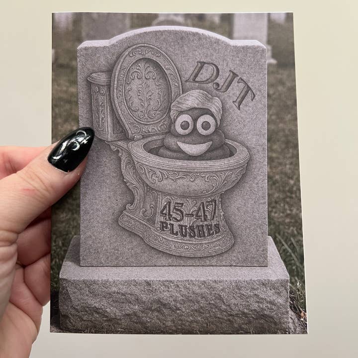 45-47 Flushes card - funny Trump toilet card for funeral for wholesale by Chaos Engine (formerly Eyedot Creative)