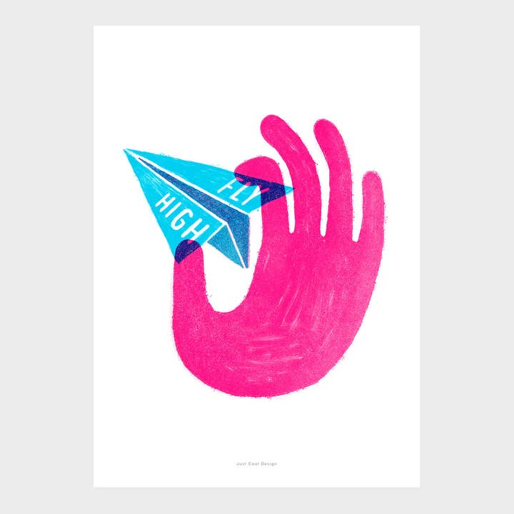 Just Cool Design - Wholesale Art Print - Fly High | A4–A3 Inspirational Paper Plane Print