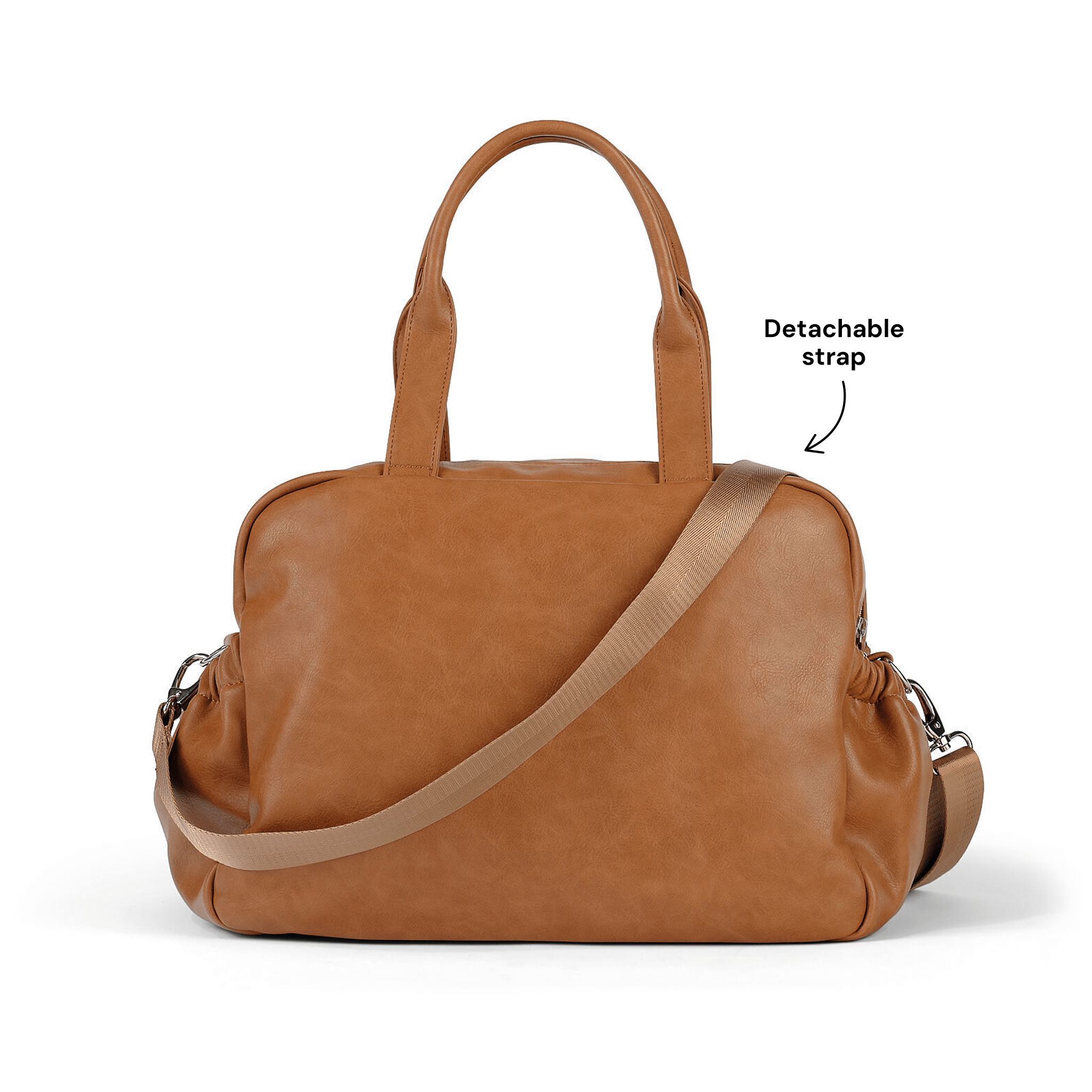 OiOi - Vente Sac à langer – bébé - Sac à langer tout-en-un - Cuir végétalien couleur tan5