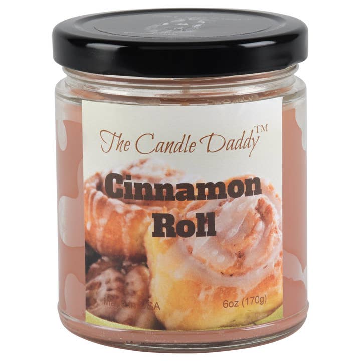 Cinnamon Roll Cinnamon Scented 6oz Jar Candle for wholesale by The Candle Daddy