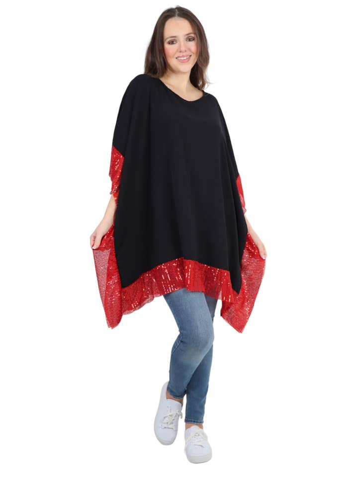 Italian Sequin Panel Oversized Top for wholesale by Miss Bold