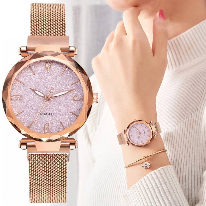 Women's Watch Fashion Frosted Belt Color Foundation Diamond Watch Plate Stone Elite Women's Watch for wholesale by Naomi's Happy Place Shop