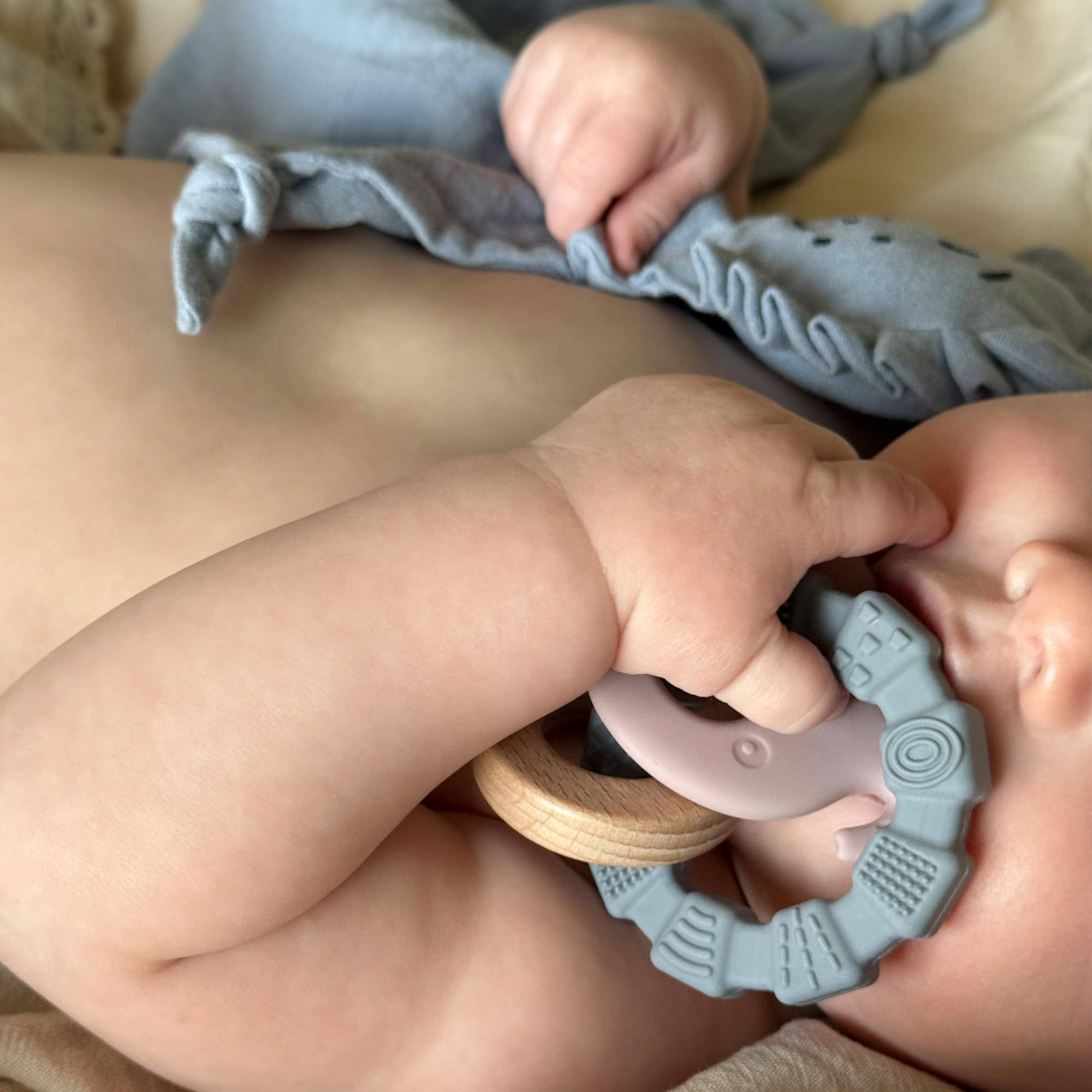 Summerville organic - Venta al por mayor Mordedor - Bebés - Juguete Mordedor de Silicona para Bebé Elefante en Malva Pálido1