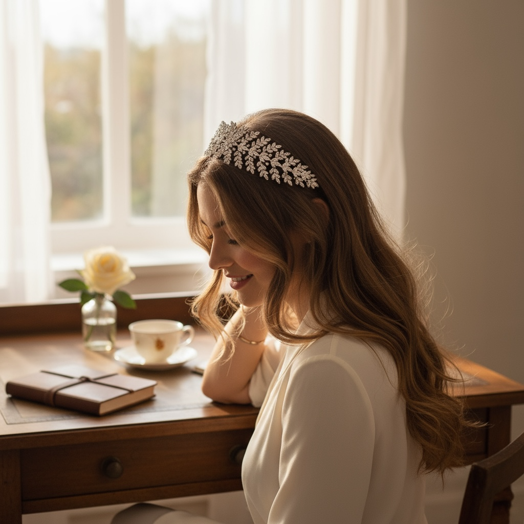 Athena Bridal Jewellery – Engroshandel Pandebånd - Dame – Athena Bridal Jewellery Starlet ekstravagant hårpynt med cubic zirkonia1