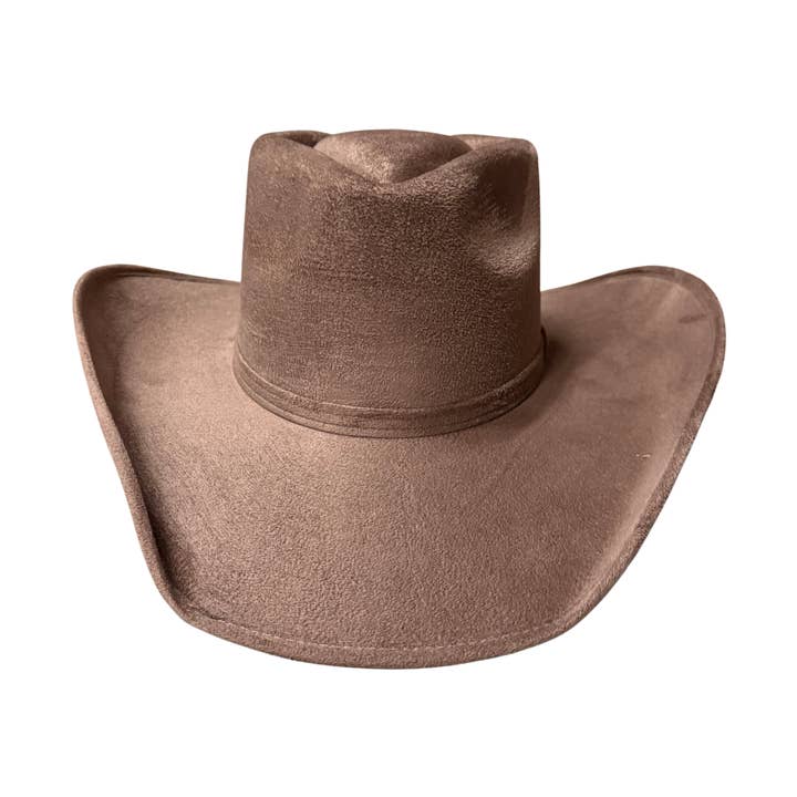Vegan Suede Western Arrowhead Cowboy Hat w/ Suede Hat Band for wholesale by The Modern Cactus Co