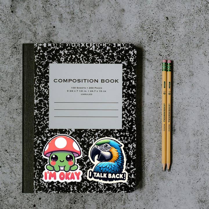 ADH Sticker Shop - Wholesale Sticker - Cartoon Frog Mushroom "I'm Okay" Funny Meme Vinyl Stickers