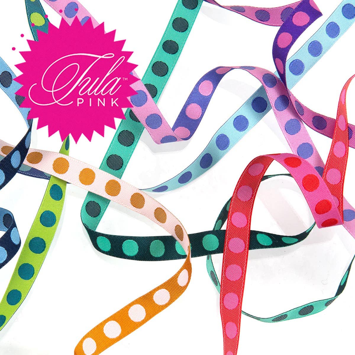 Renaissance Ribbons - Wholesale Ribbon - Gift Wrapping - 8yd Pack Pompoms 3/8" Tula Pink4