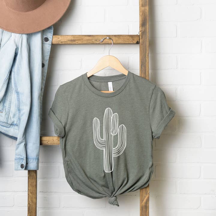T-shirt à manches courtes Cactus pour la vente par Olive And Ivory Wholesale