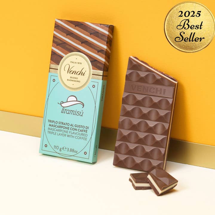 Venchi - Wholesale Chocolate Bar - Tiramisu Cremino Layered Chocolate Bar - Italian Gourmet0