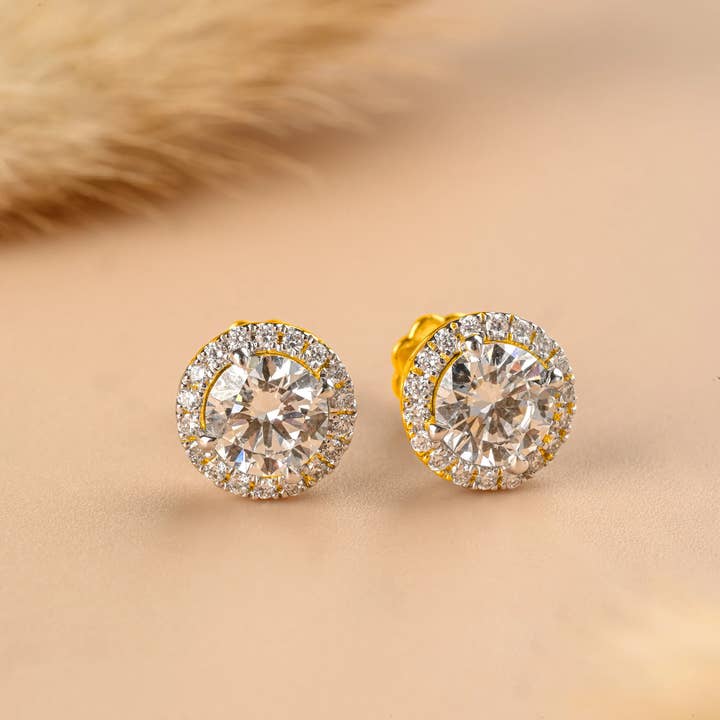 OISHI DIAMONDS - Wholesale Knopjes/oorstekers - 1.65 CT in het lab gekweekte diamanten oorbellen, 14kt gouden studs voor dames
