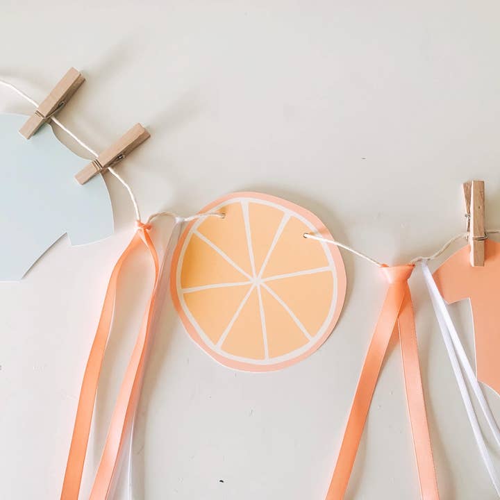 Little Cutie Citrus Baby Shower Garland & Decorations for wholesale by Uncouth Coco
