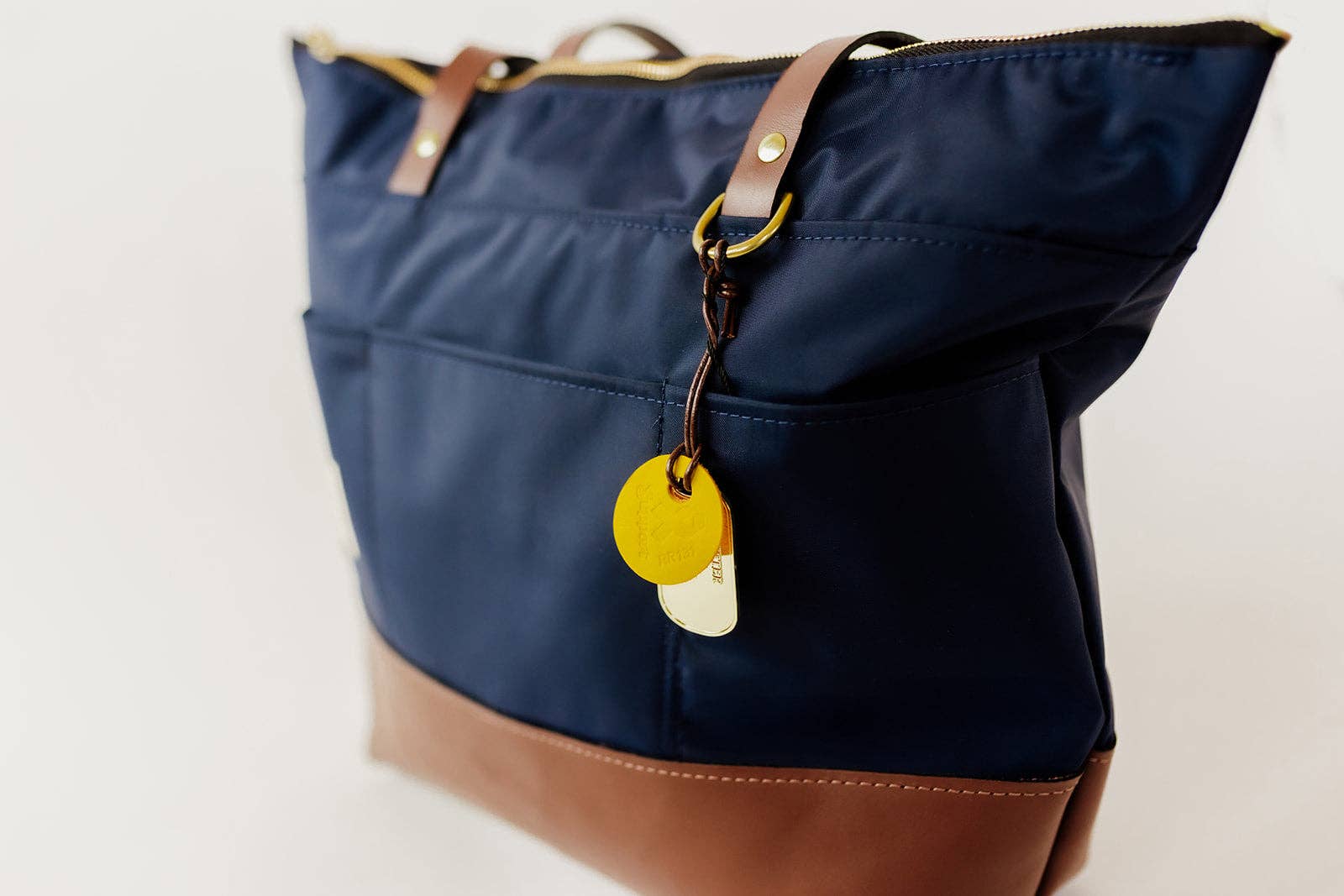 R.Riveter - Wholesale Tote Bag - Women's - Harriet | Navy Nylon + Brown Leather7