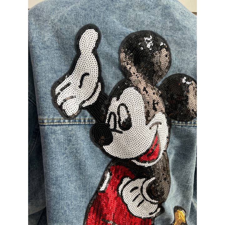 MB Fashion Wholesale - Wholesale Denim Jacket - Women's - MB FASHION Oversized Denim Jacket with Cartoon Graphic 2891LY7