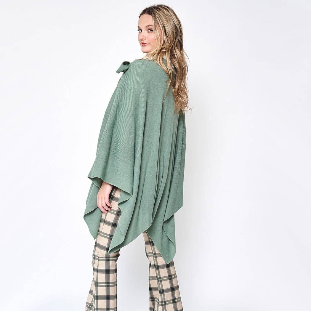 Fashion City - Wholesale Poncho - Women's - Solid Ruana with Shoulder Strap28