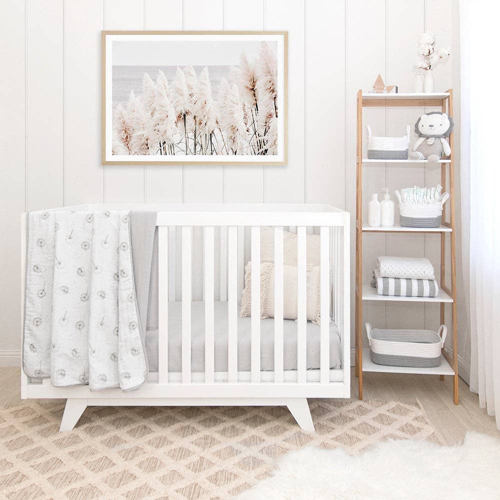 Living Textiles – wholesale Lakan med hörn - Barn och baby – Organisk Muslin 2pk spjälsäng monterad plåt - Maskros2