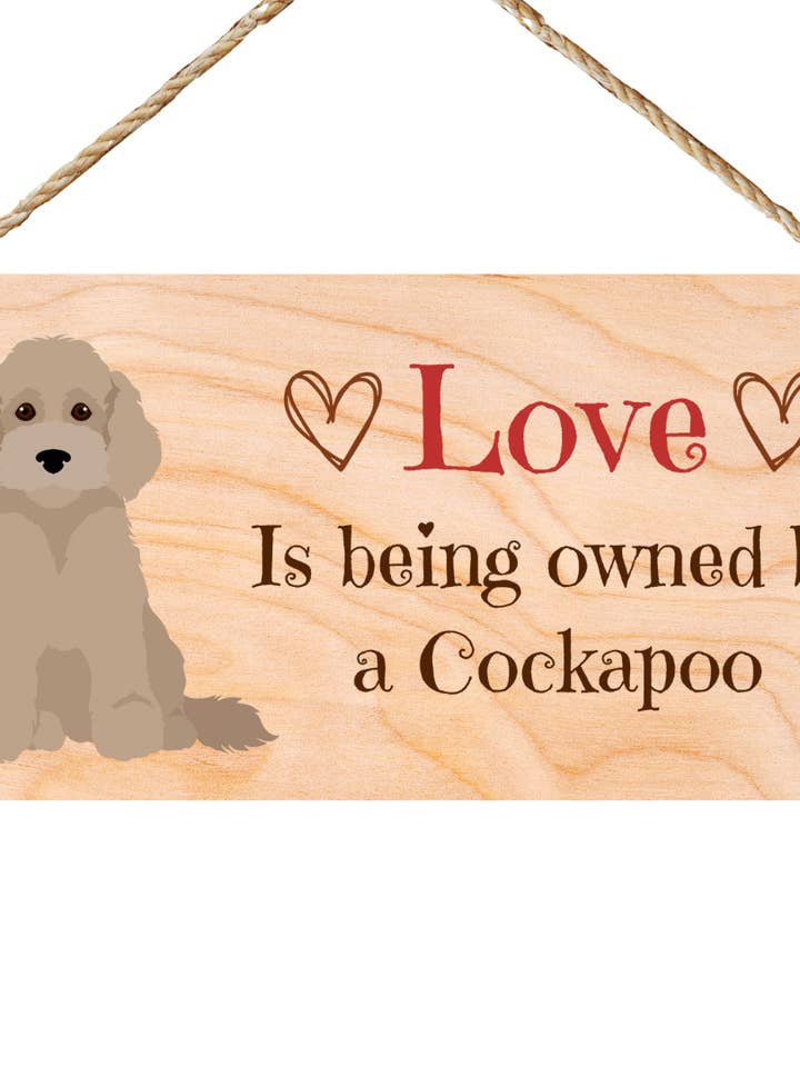 Plaque de maison en bois Second Ave Cockapoo Dog pour la vente par Second Ave Gift Company