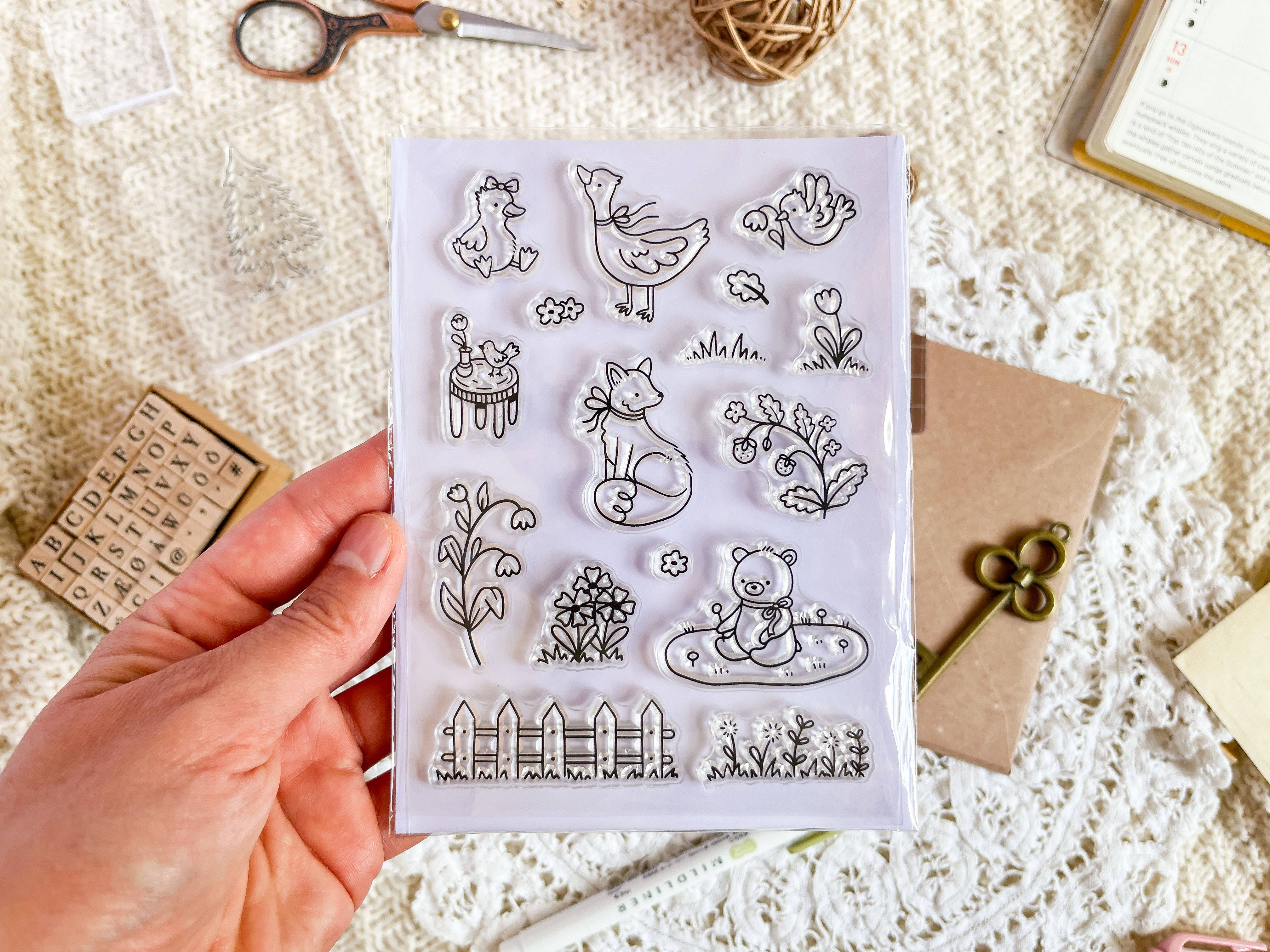 annalunakdraws - Wholesale Rubber/Decorative Stamp - Clear Stamp Set - Cottagecore Garden2