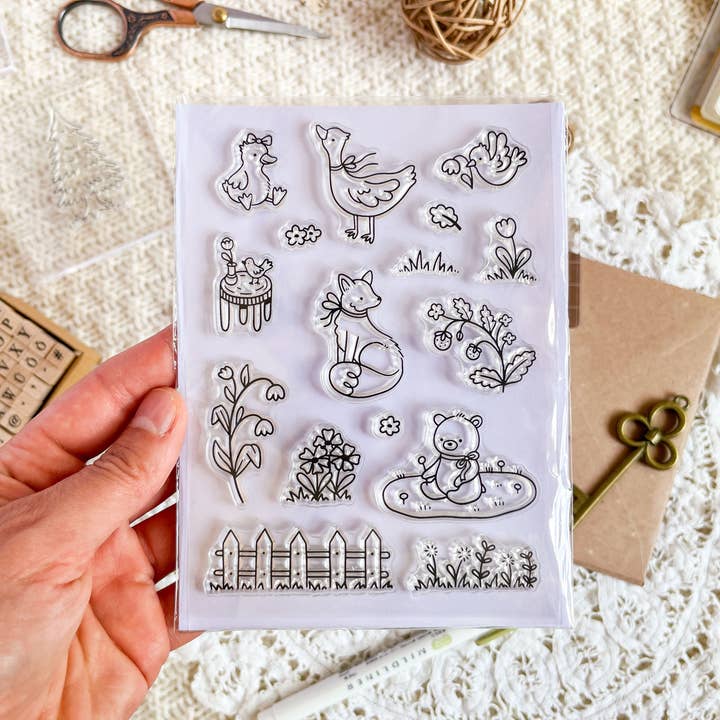 annalunakdraws - Wholesale Rubber/Decorative Stamp - Clear Stamp Set - Cottagecore Garden2