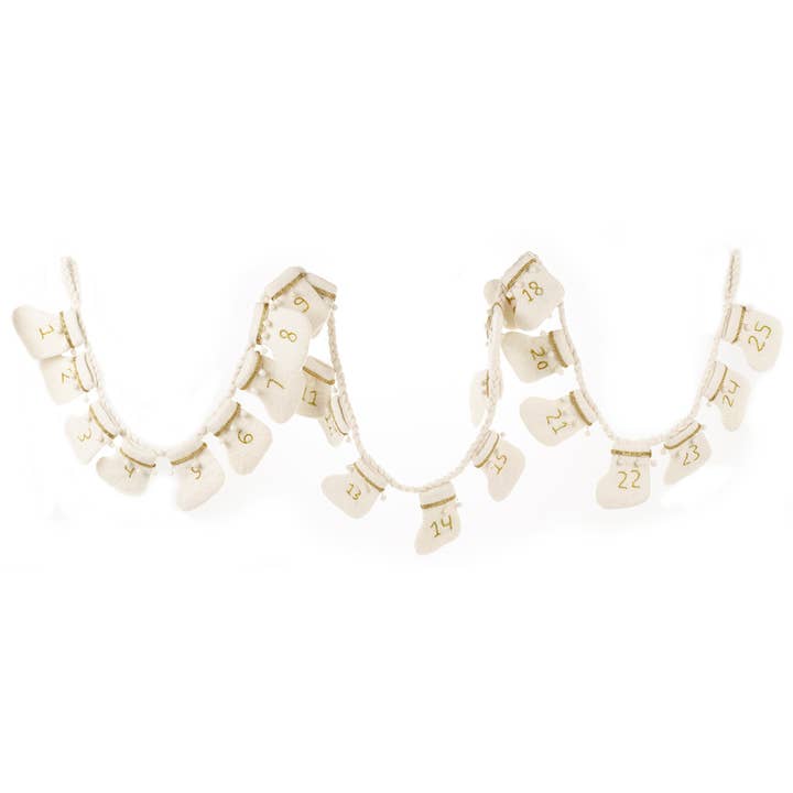 Guirnalda de calendario de adviento navideño biodegradable para venta al por mayor de Felt So Good