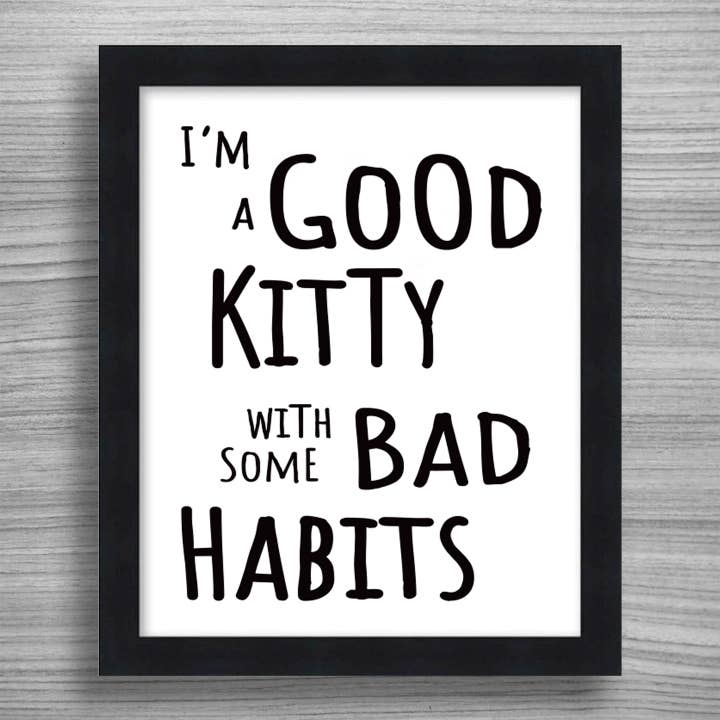 8x10 Playful Art & Clever Design Prints - Good Kitty for wholesale by Happy Campurr