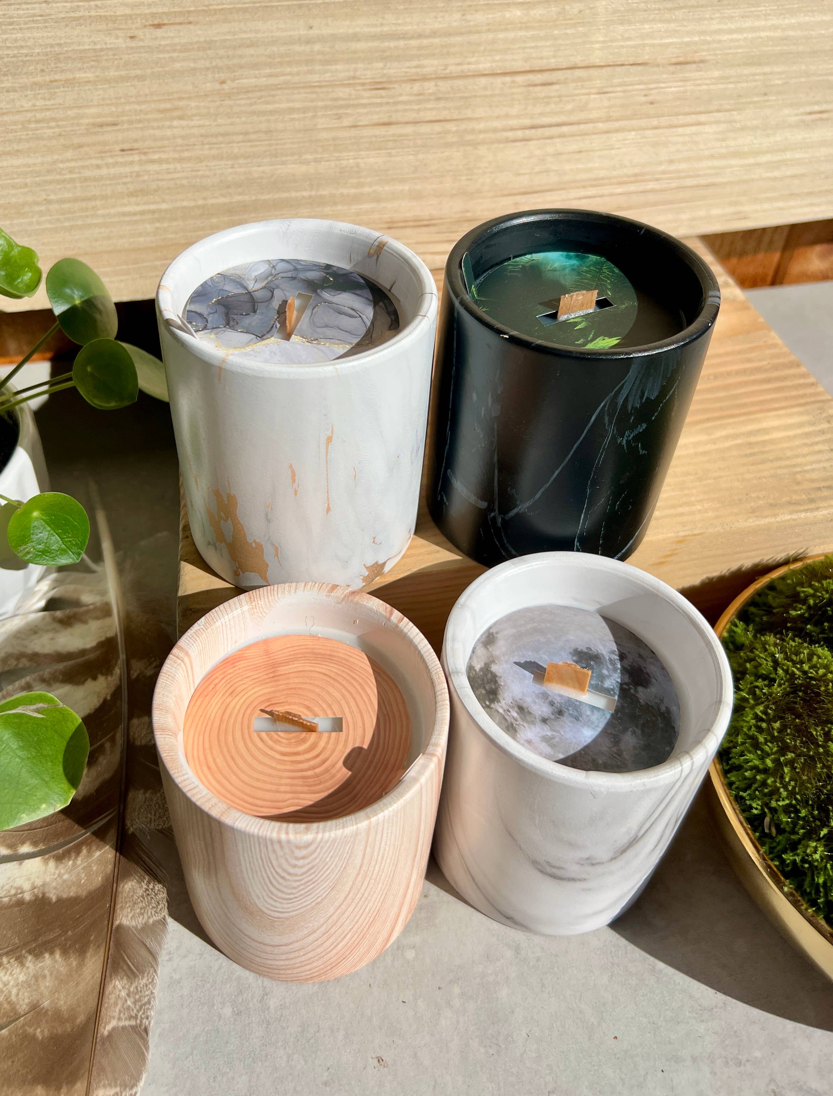 The Sacred Wild Candle Co - Wholesale Jar/Filled Candle - Biophilia: White Marble + Pure Fresh Air Scented Candle7