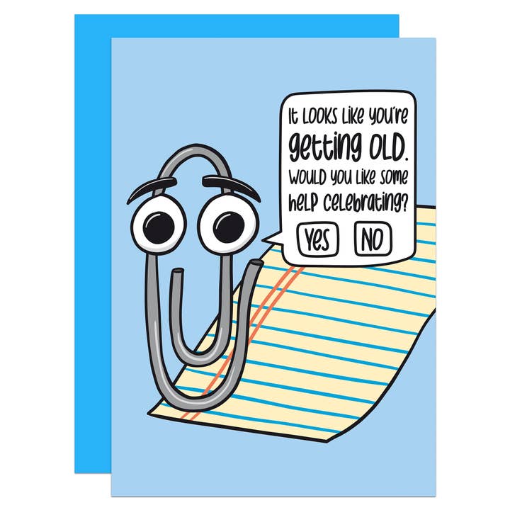 TeePee Creations - Wholesale Birthday Card - Paperclip Getting Old Birthday A6 Card