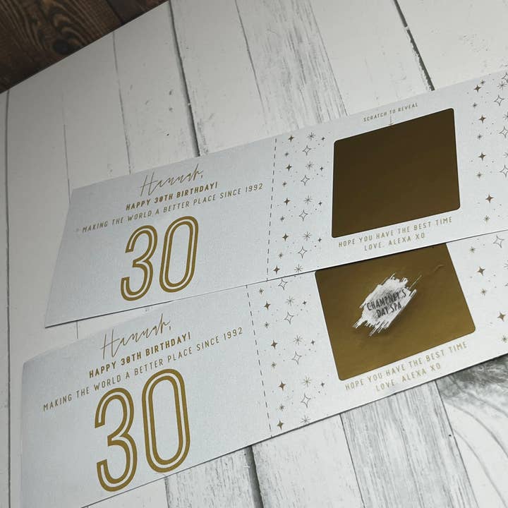 30th Birthday Scratch Off Voucher for wholesale by TipsyCards