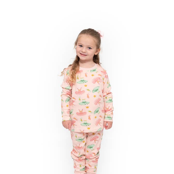 Toddler girl pyjamas - ballet print for wholesale by Luca and Rosa