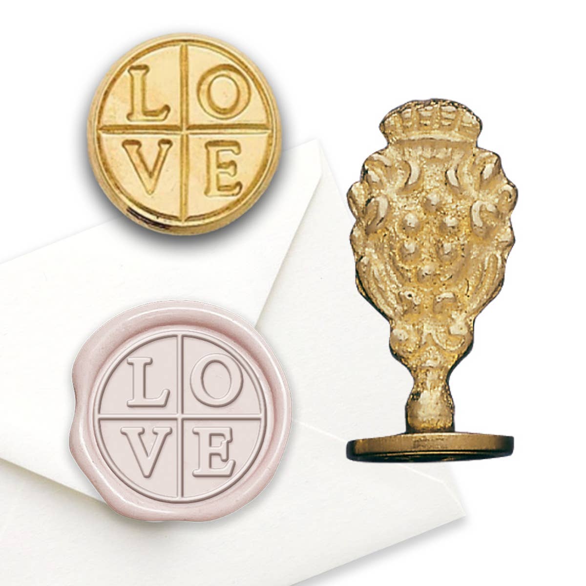 Freund Mayer & Co. - Wholesale Rubber/Decorative Stamp - Florentine Brass Wax Seal Stampers-over 50 popular symbols10