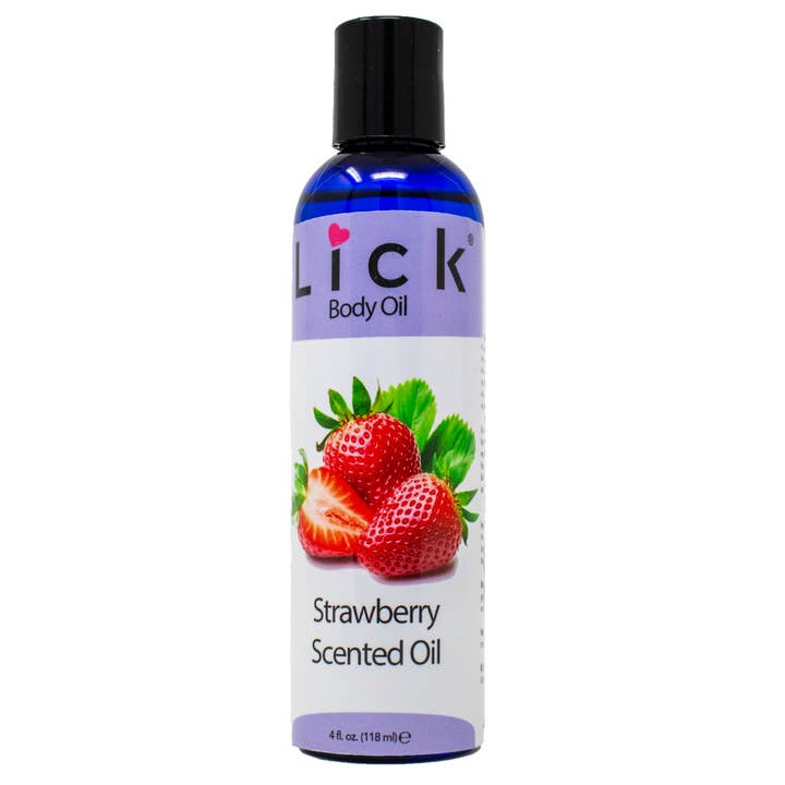 Strawberry Scented Body Oil for wholesale by Lick